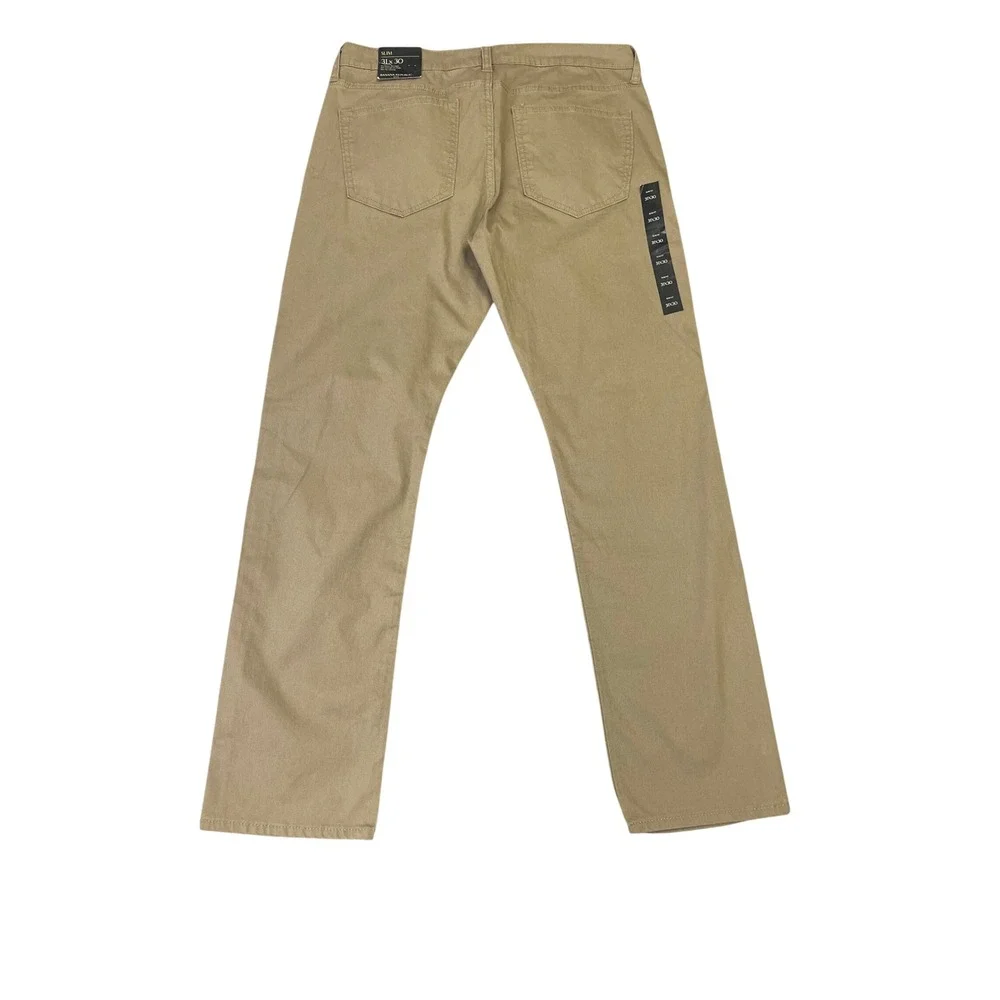 NEW Banana Republic Slim Fit Khaki Tan Textured Pants 31x30 Casual Travel